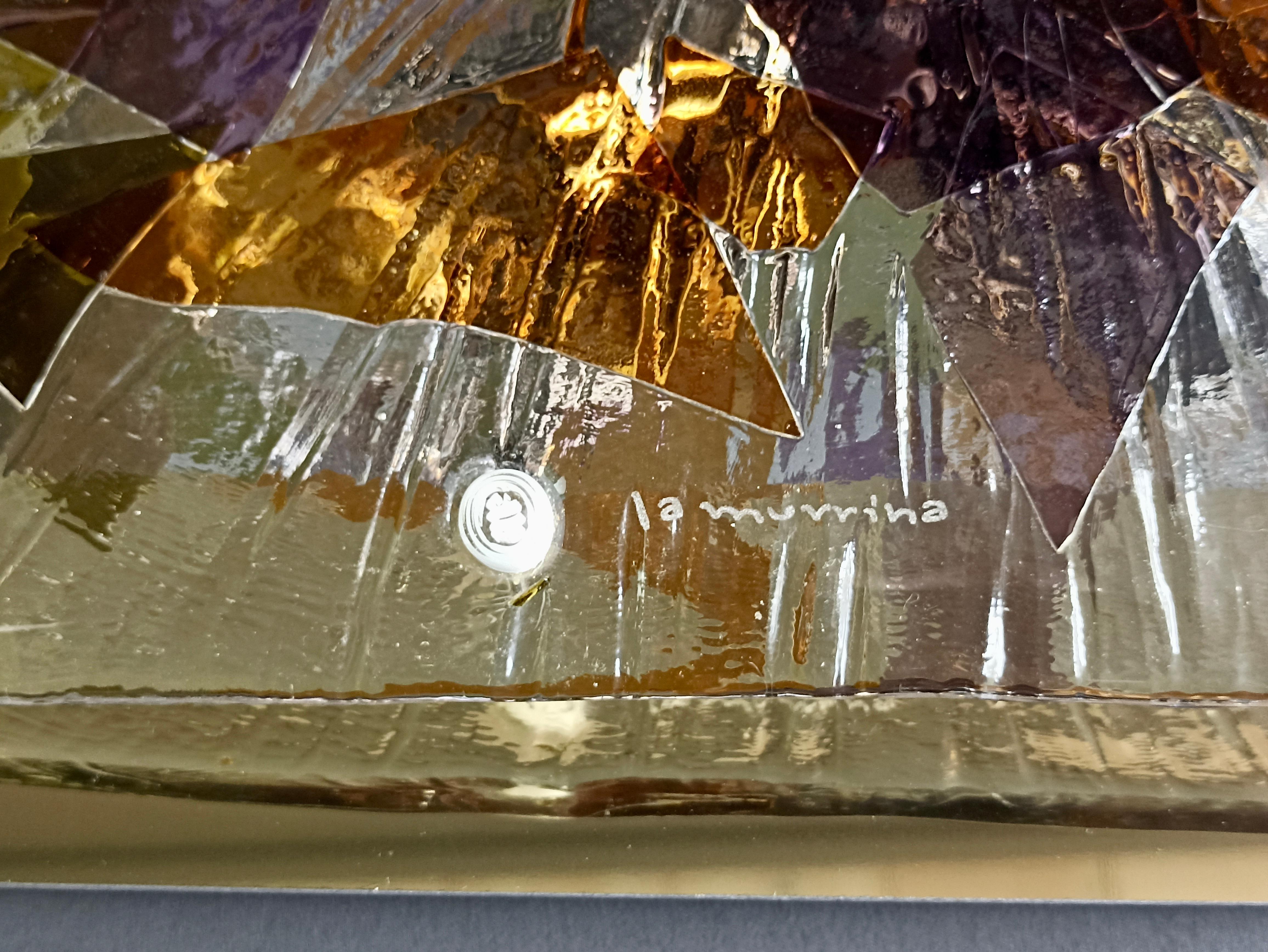La Murrina Murano 1990s vierflammige Unterputz- oder Wandleuchte aus Glas und Metall.  im Angebot 6