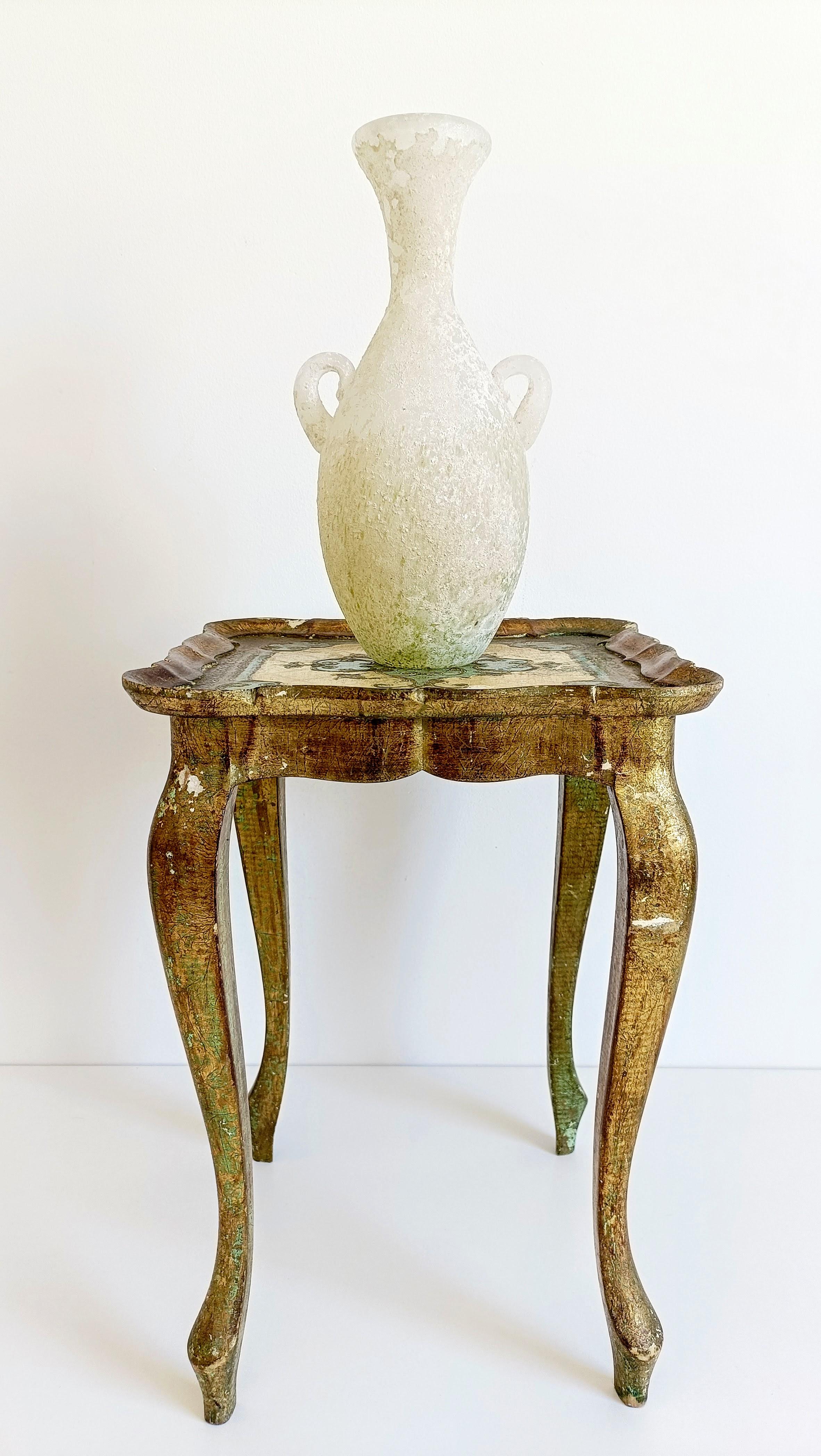 Vaso ad anfora in vetro di Murano con decorazione Scavo - Firmato in vendita 3