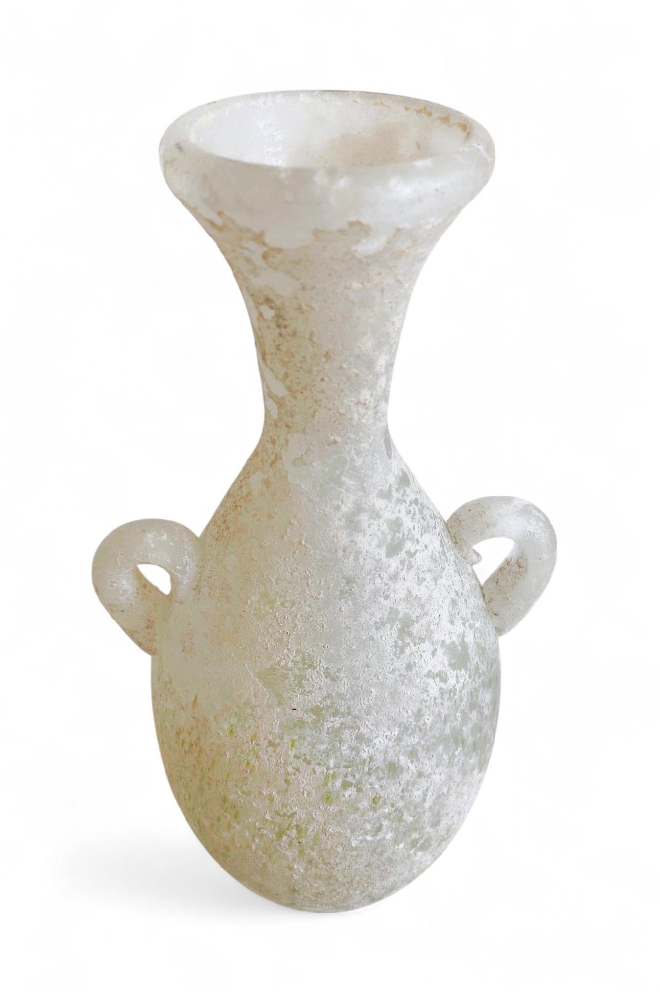 Vaso ad anfora in vetro di Murano con decorazione Scavo - Firmato in vendita 4