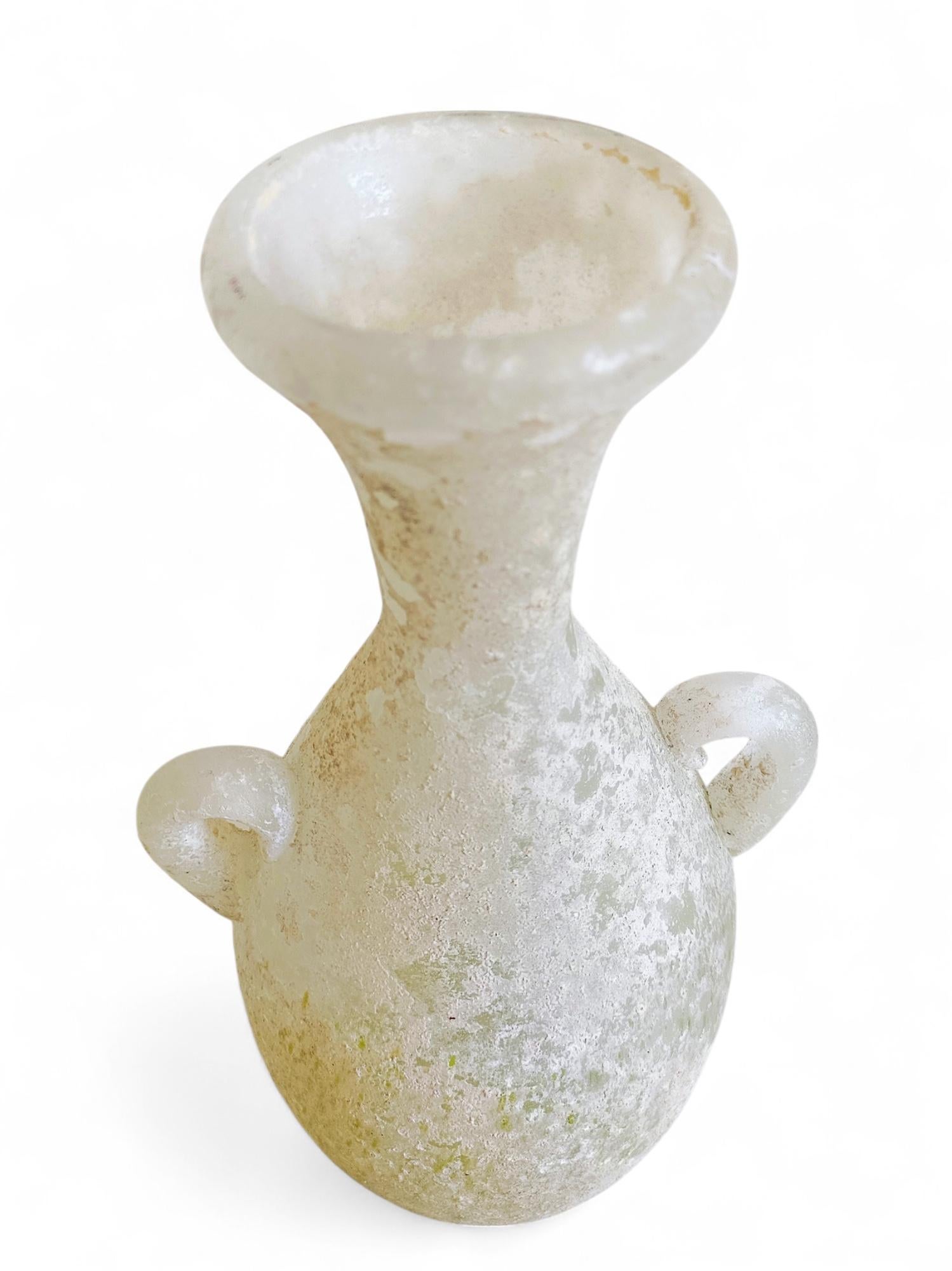 Vaso ad anfora in vetro di Murano con decorazione Scavo - Firmato in vendita 6