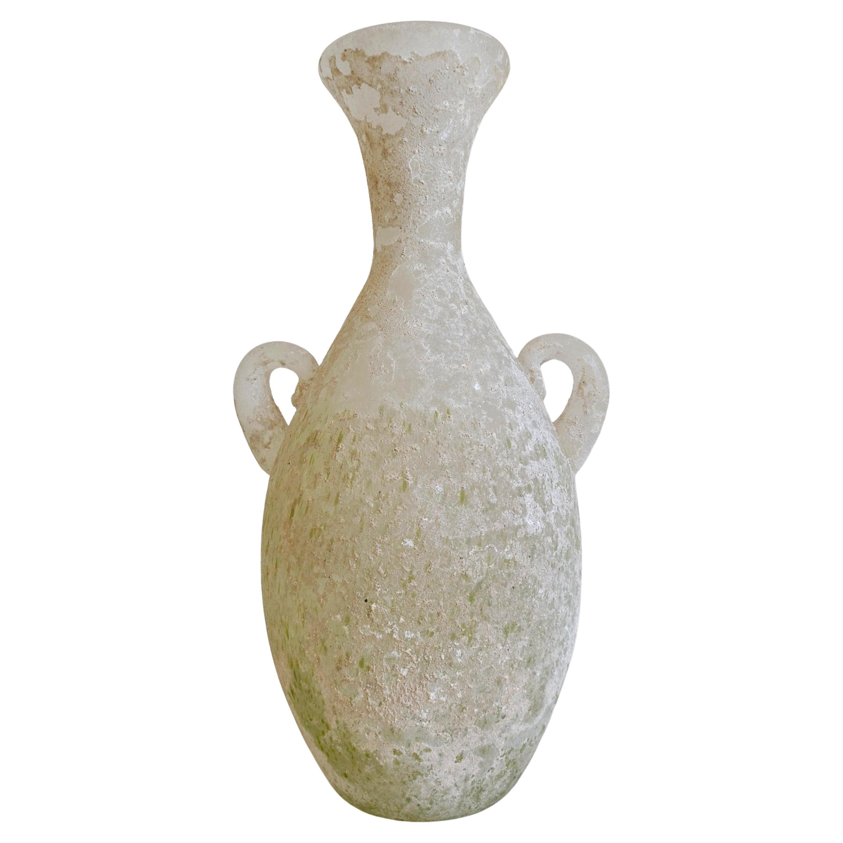 La Murrina Murano Glass Amphora Vase with Scavo Decoration – Signed
