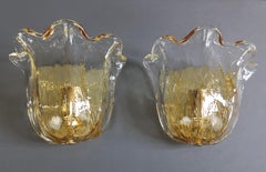 La Murrina Murano original set of two hand-blown glass sconces. Italy, 1990s