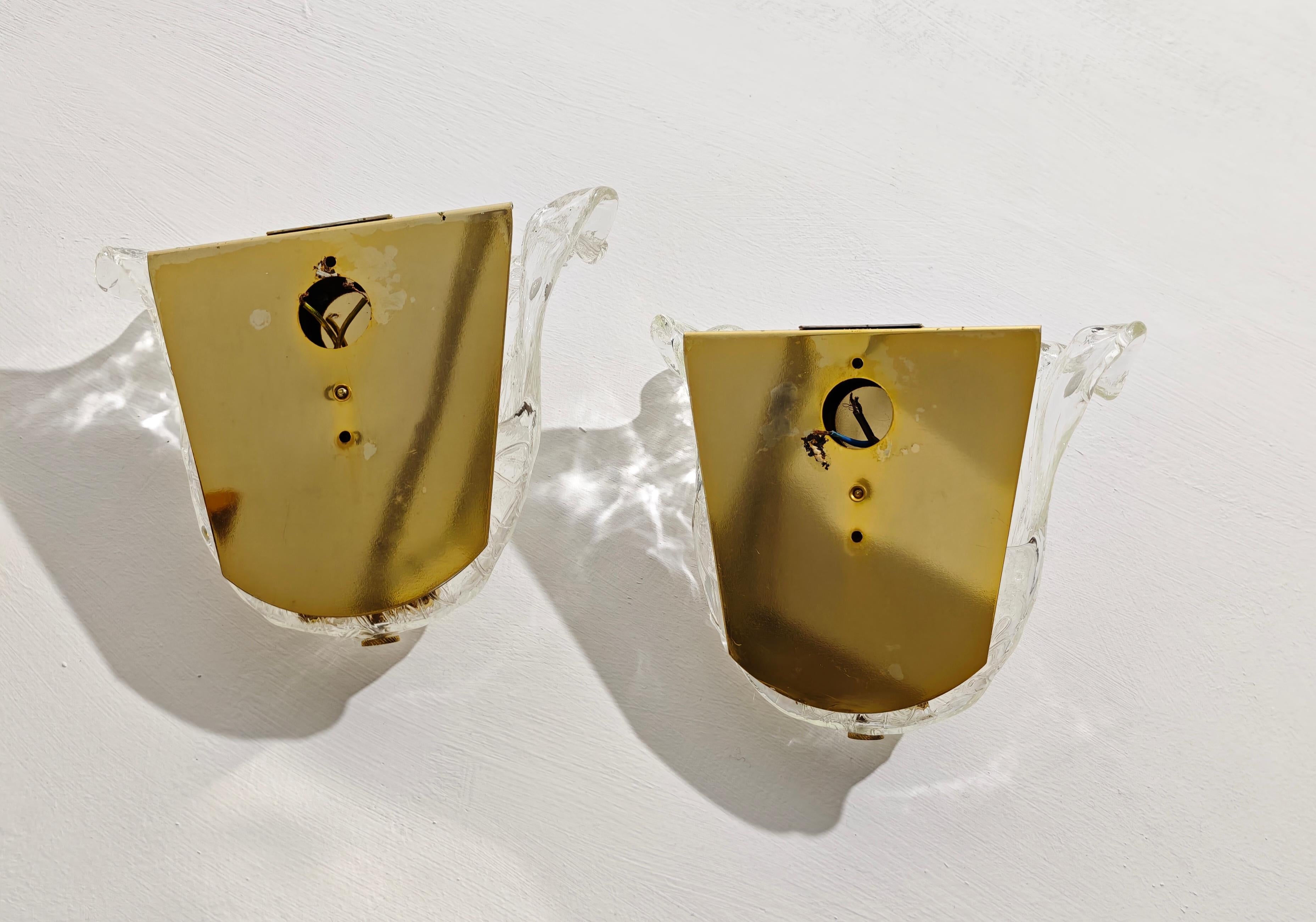 La Murrina Pareja de Apliques de Cristal de Murano Diseño Italia Años 70 Moderno de mediados de siglo en venta 7