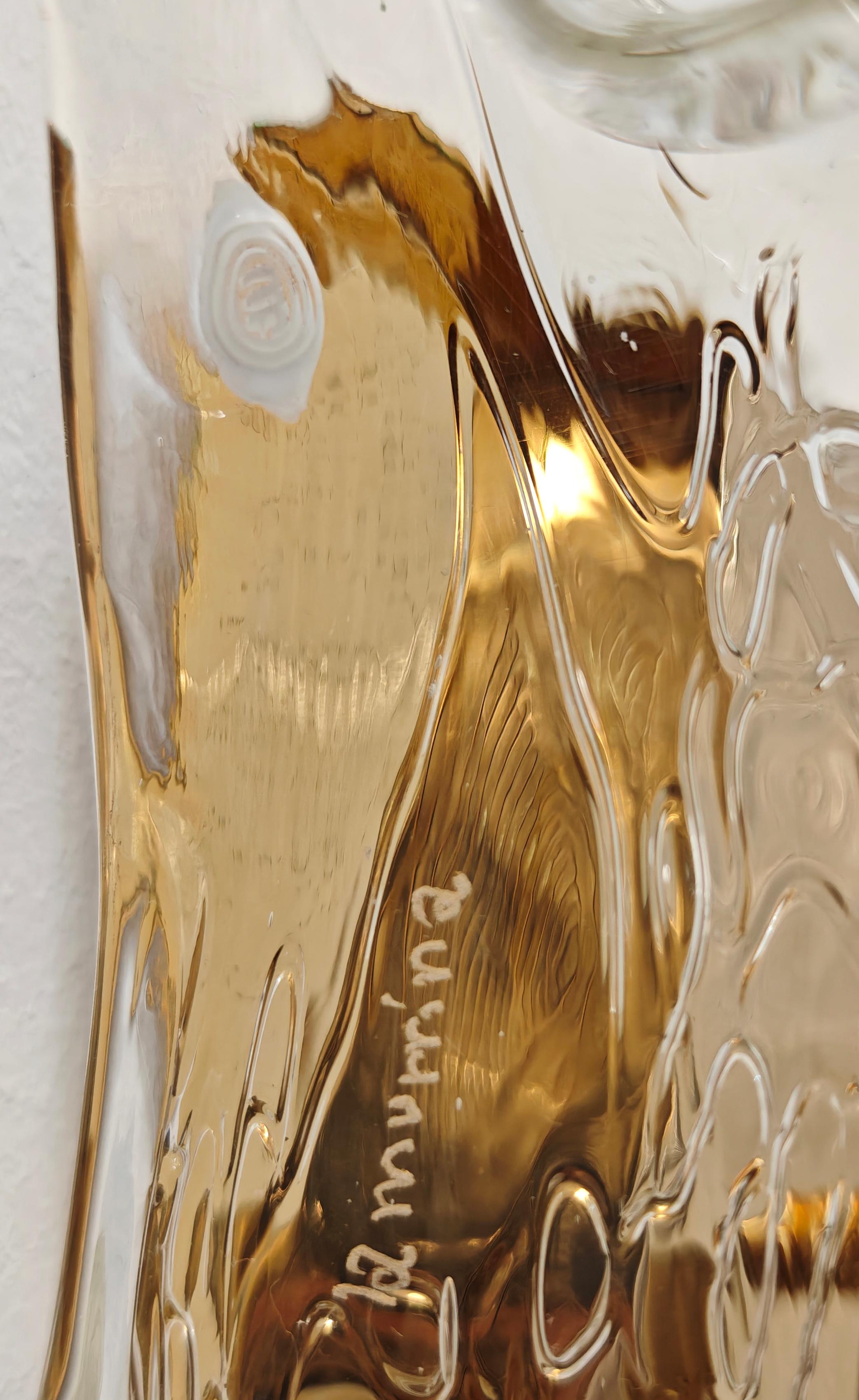 La Murrina Pareja de Apliques de Cristal de Murano Diseño Italia Años 70 Moderno de mediados de siglo Italiano en venta