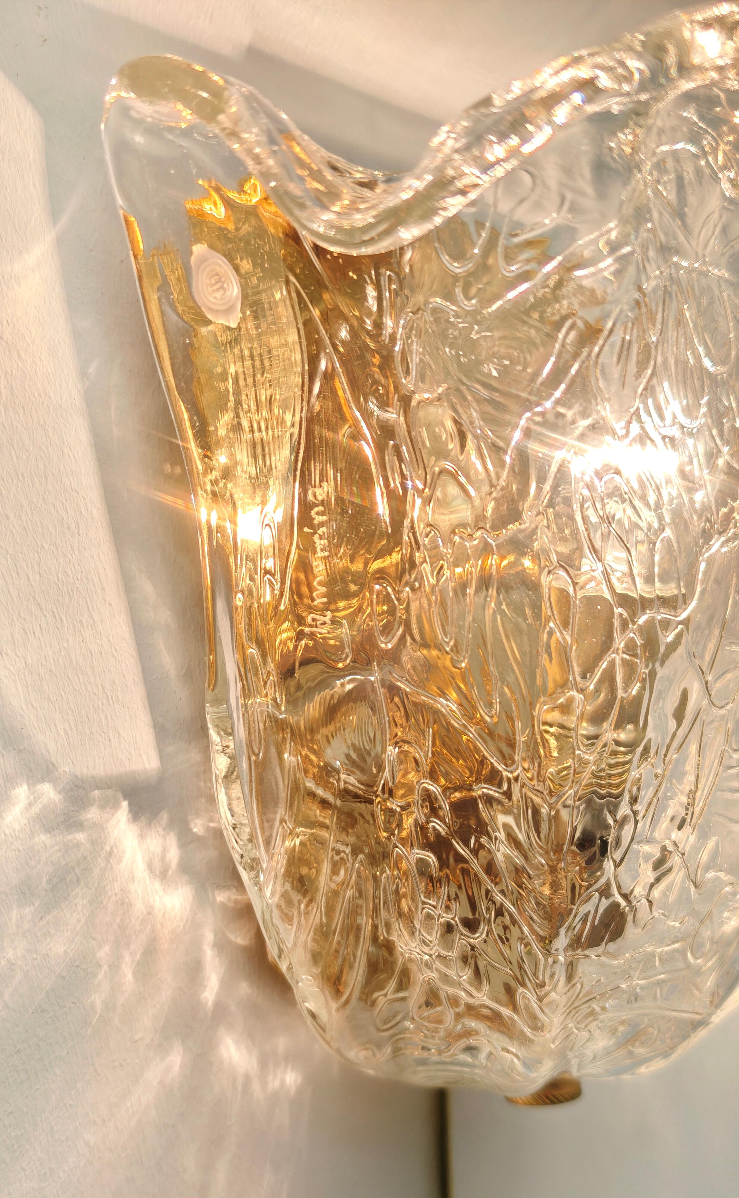 La Murrina Pareja de Apliques de Cristal de Murano Diseño Italia Años 70 Moderno de mediados de siglo en Bueno estado para la venta en Palermo, IT