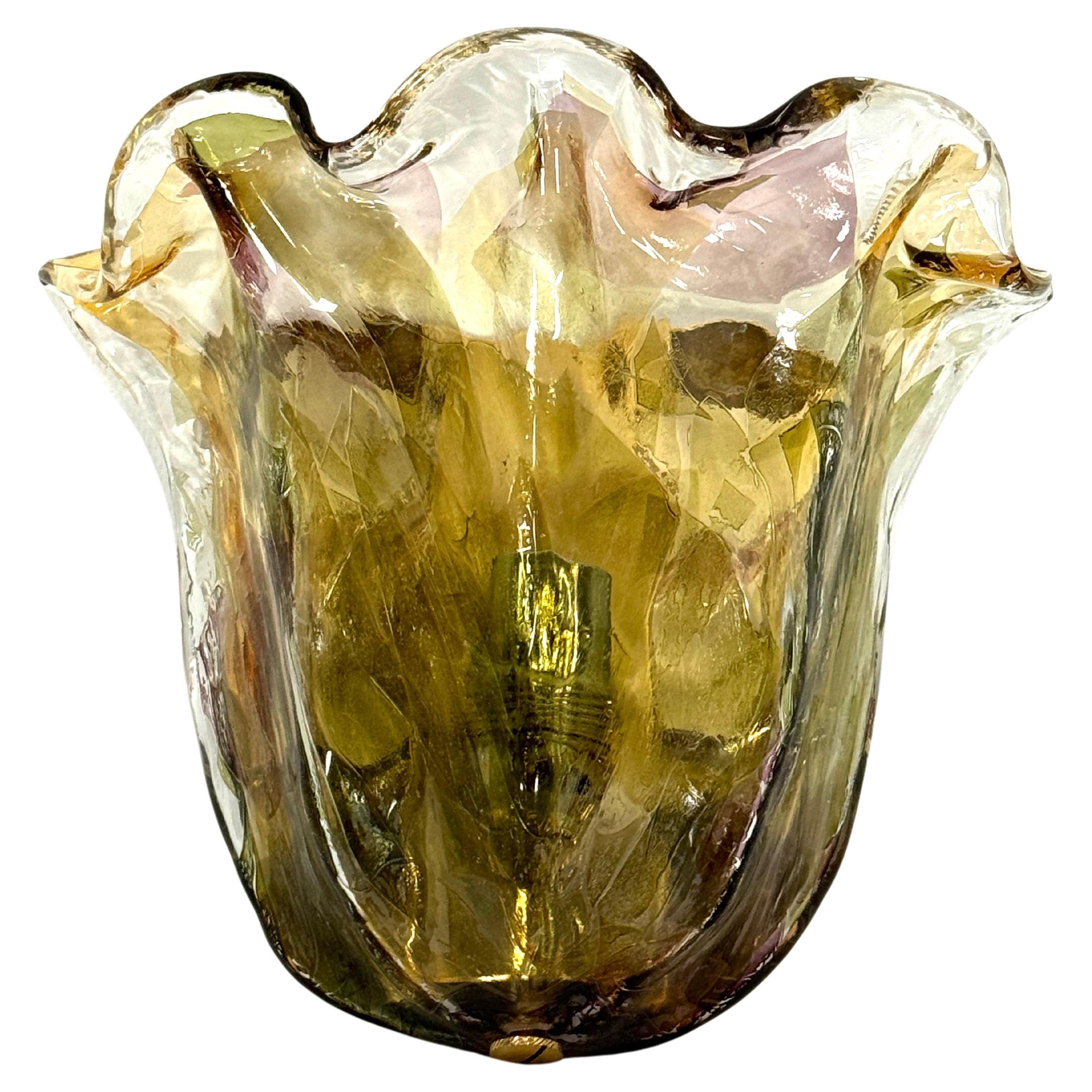 La Murrina, single Vintage Italian signed Murano glass sconce from 70s For Sale