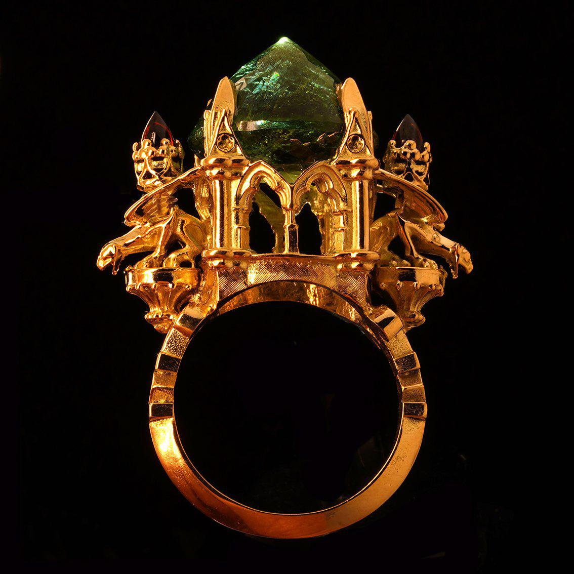 Tourmaline & Garnet gold ring  For Sale 10