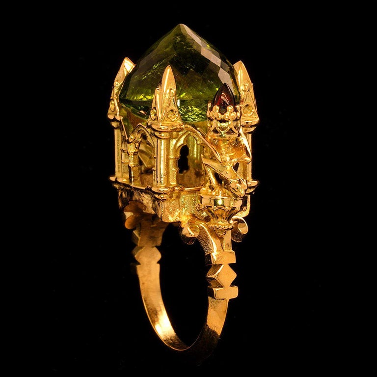 Tourmaline & Garnet gold ring  For Sale 3