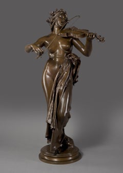 la Musique:: sculpture en bronze d'Eugène Delaplanche:: vers 1872