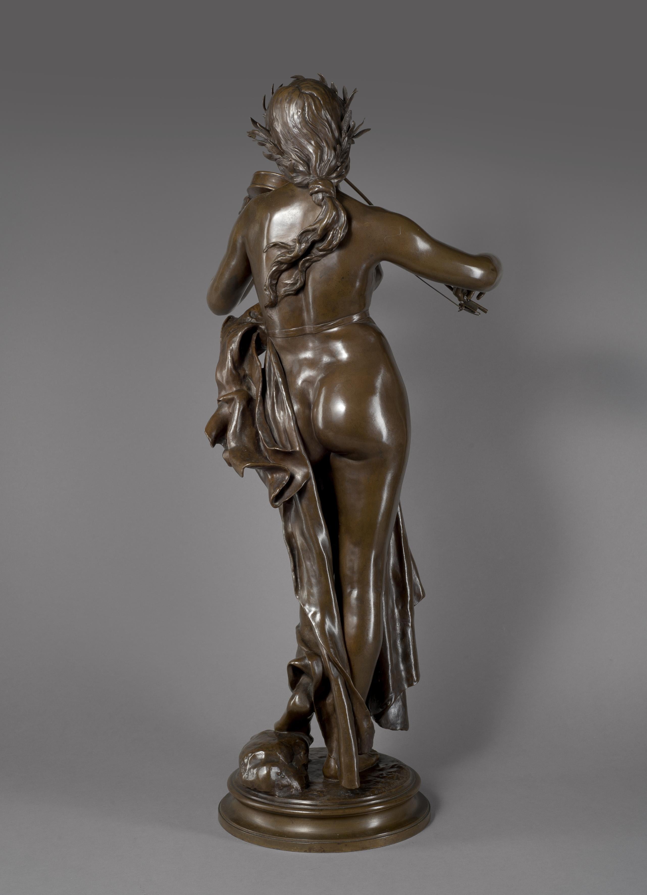 French 'La Musique' a Bronze Figural Sculpture by Eugène Delaplanche, circa 1872