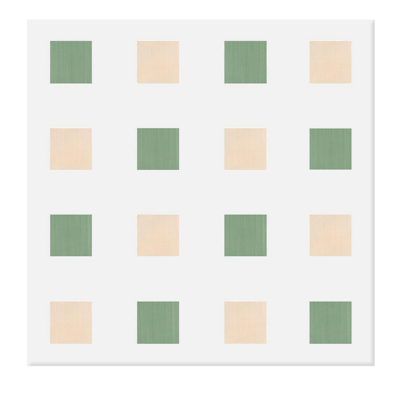 La Navata Geometric Motif Pink and Green Ceramic Tile