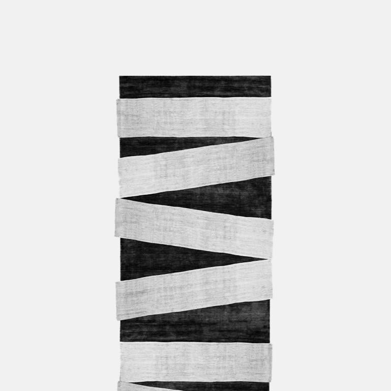 Post-Modern La Nikka Stripes Night Edit Rug by Atelier Bowy C.D. For Sale