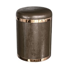 "La Notte" Ottoman & Pouf with Bronze Details, Istanbul