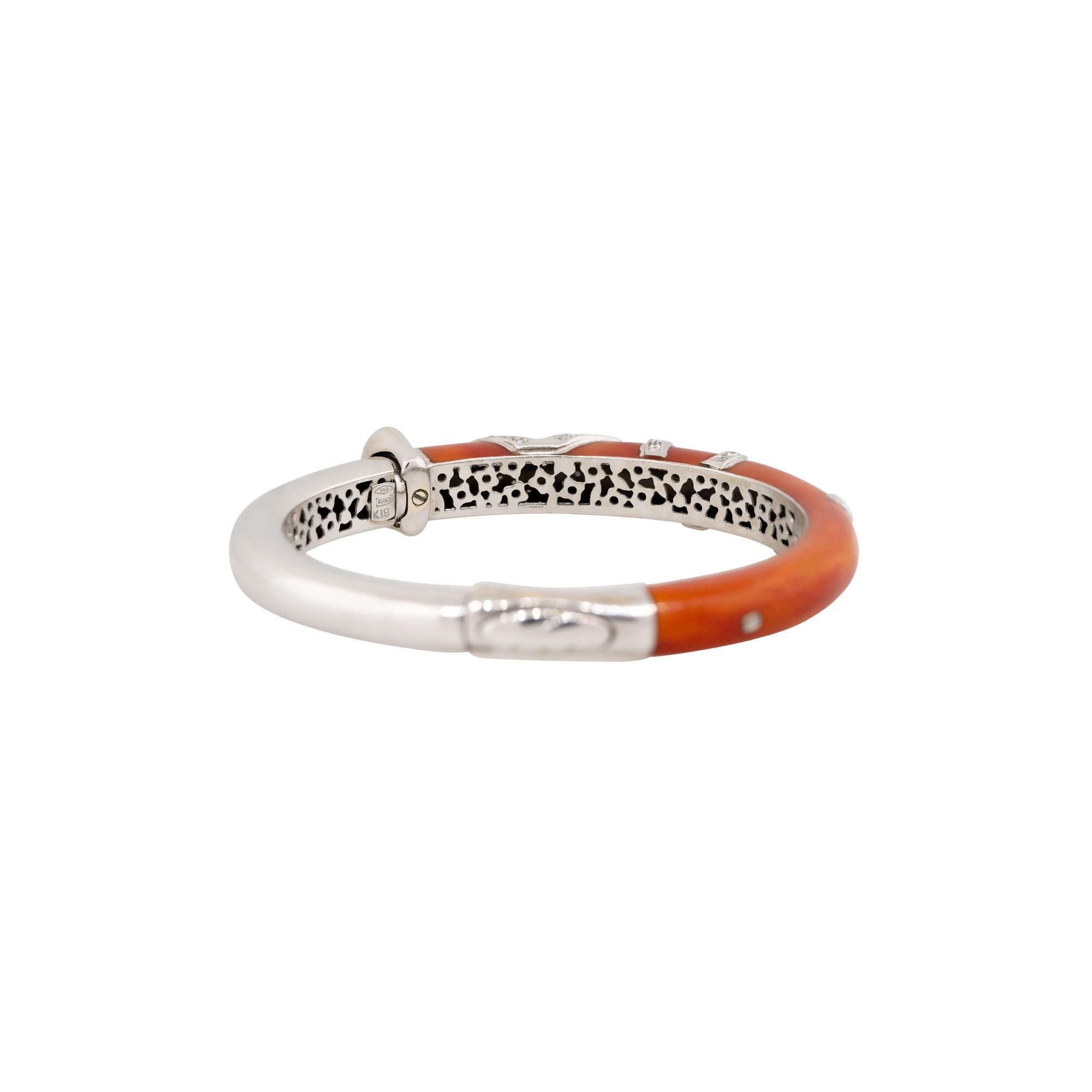 Women's La Nouvelle Bague 0.90 Carat Diamond Enamel Bangle 18 Karat in Stock