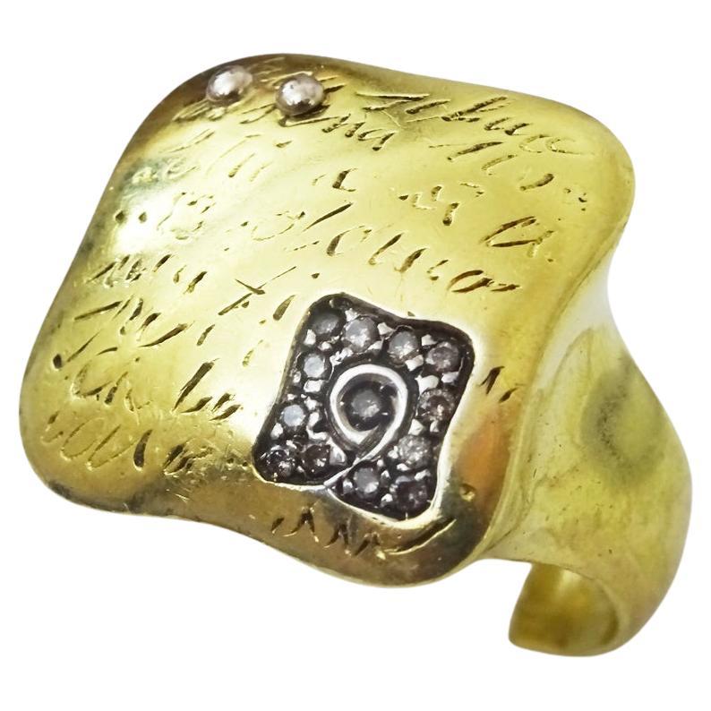 La Nouvelle Bague 18 Karat Gold Fiori Ring with Diamonds For Sale