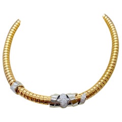 La Nouvelle Bague 18 Karat Rose Gold Tubogas Necklace with .60 Carat Diamonds