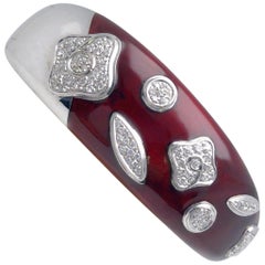 Bracelet La Nouvelle Bague en or blanc 18 carats, diamants de 1,00 carat et émail