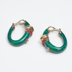 La Nouvelle Bague 18K, Enamel and Sterling Earrings