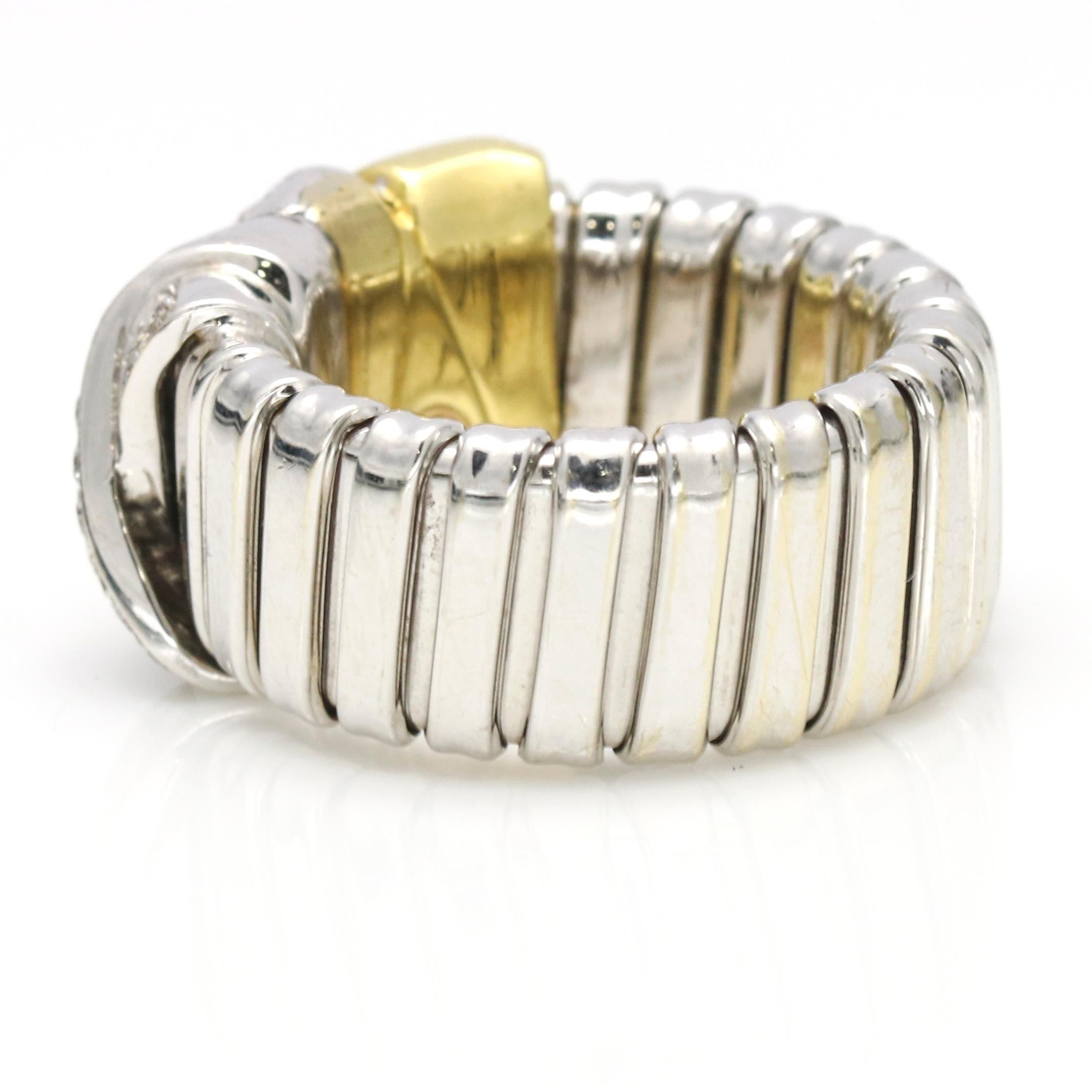 Women's La Nouvelle Bague 18 Karat Gold Diamond X-Band Ring For Sale