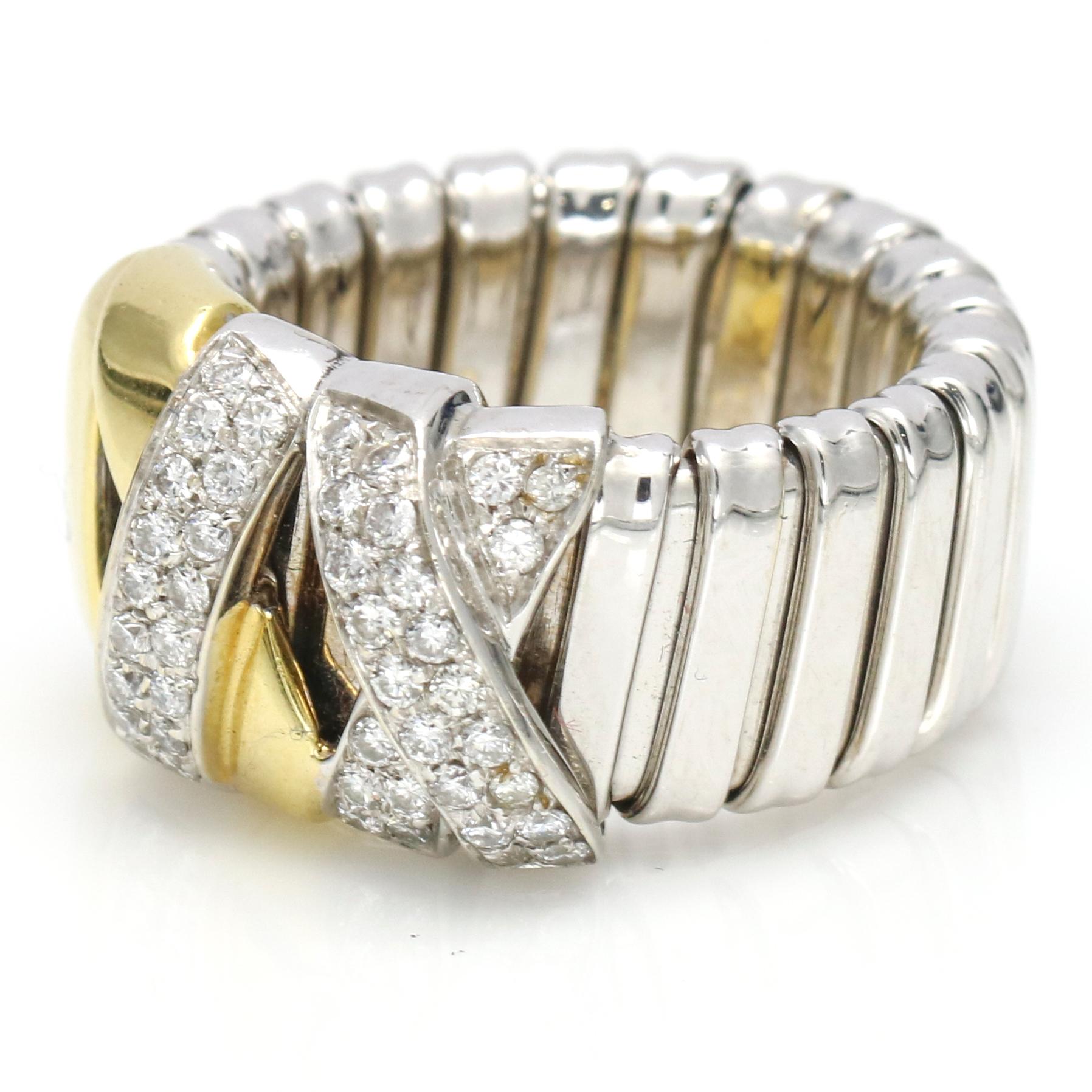 La Nouvelle Bague 18 Karat Gold Diamond X-Band Ring For Sale 1