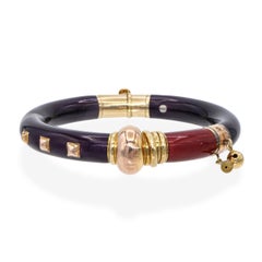 La Nouvelle Bague Pulsera de oro de 18 quilates en dos tonos y esmalte de plata de ley