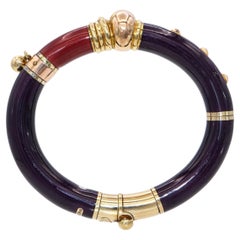 La Nouvelle Bague Pulsera de oro de 18 quilates en dos tonos y esmalte de plata de ley