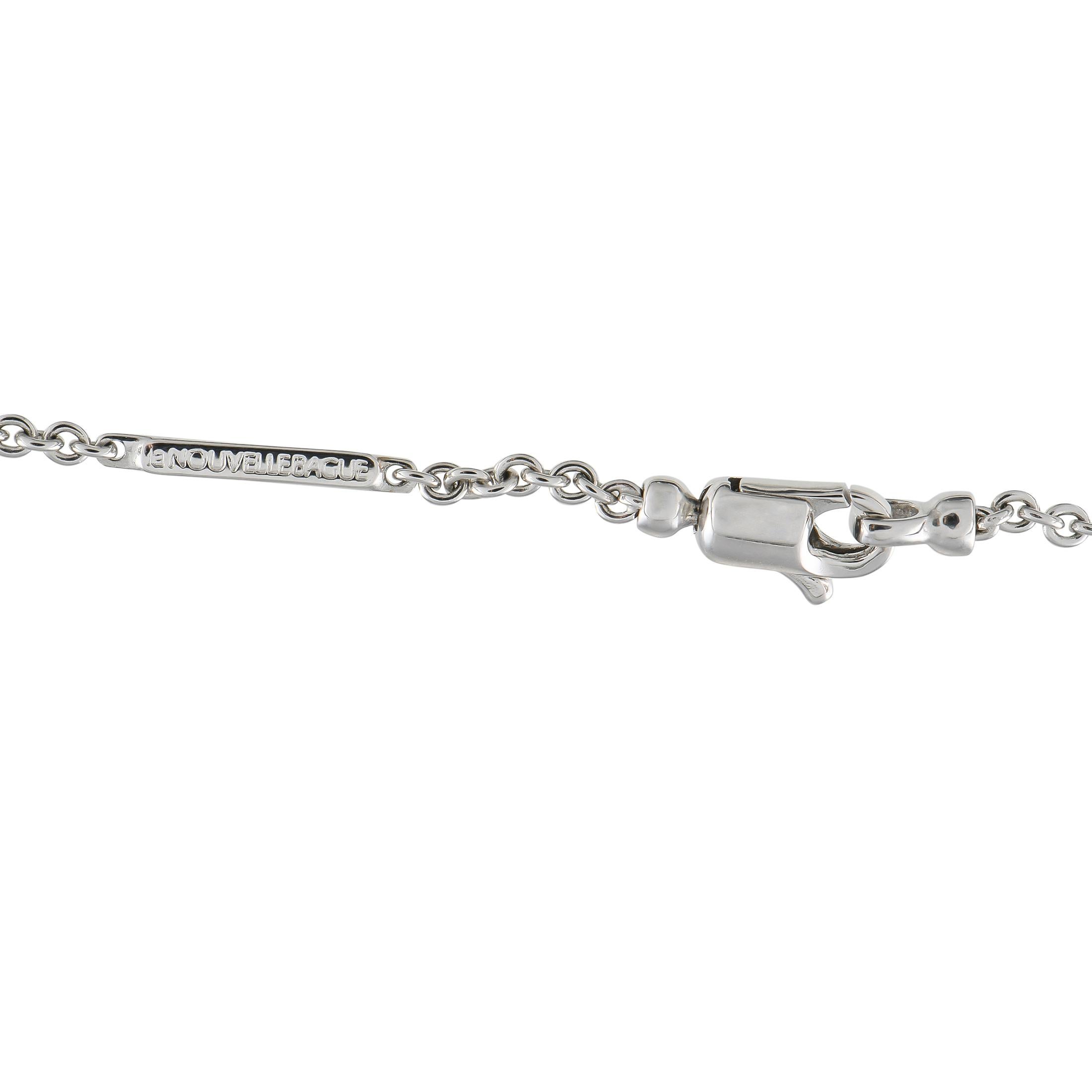 Round Cut La Nouvelle Bague 18K White Gold 0.33ct Diamond Charm Necklace For Sale