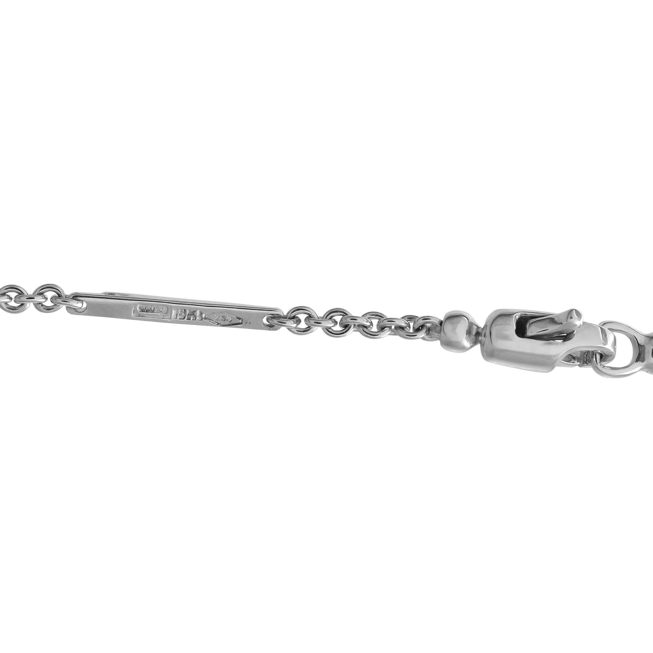 La Nouvelle Bague 18K White Gold 0.33ct Diamond Charm Necklace In Excellent Condition For Sale In Southampton, PA