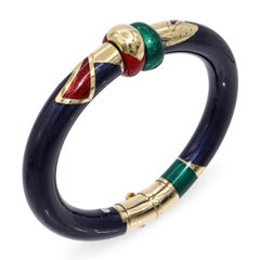 La Nouvelle Bague Pulsera de oro amarillo de 18 quilates y plata de ley con esmalte