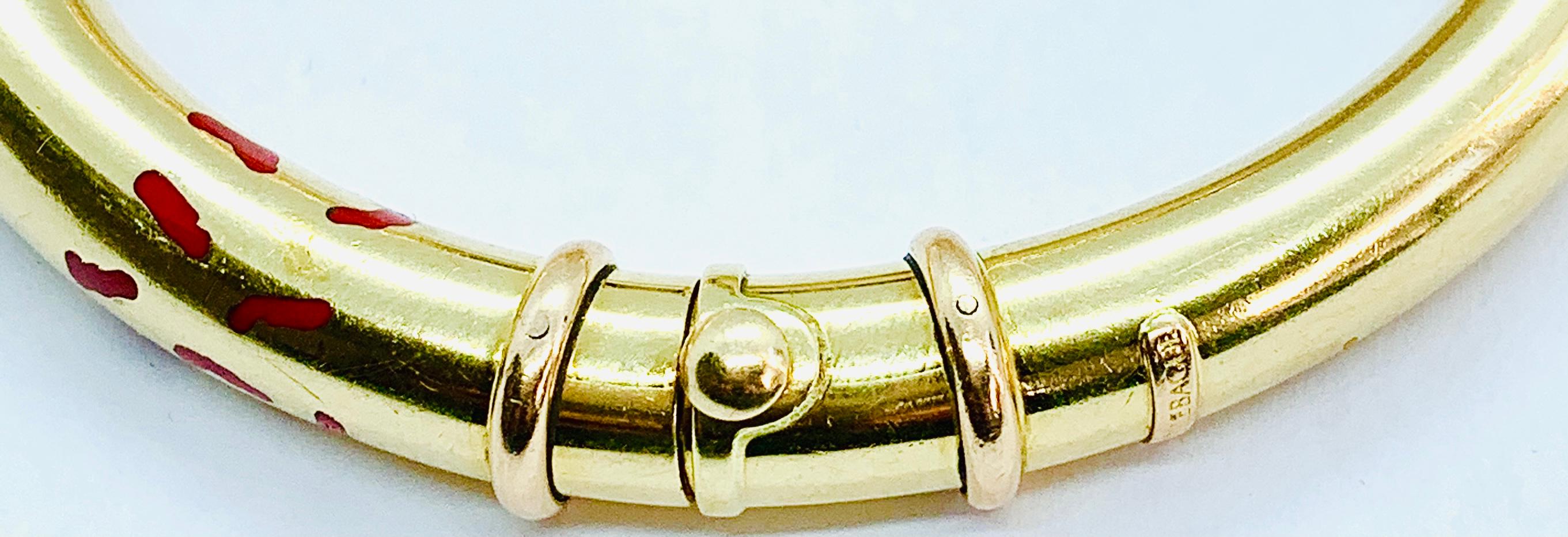 La Nouvelle Bague 18 Karat Yellow Gold, Diamond and Enamel Bangle Bracelet 1