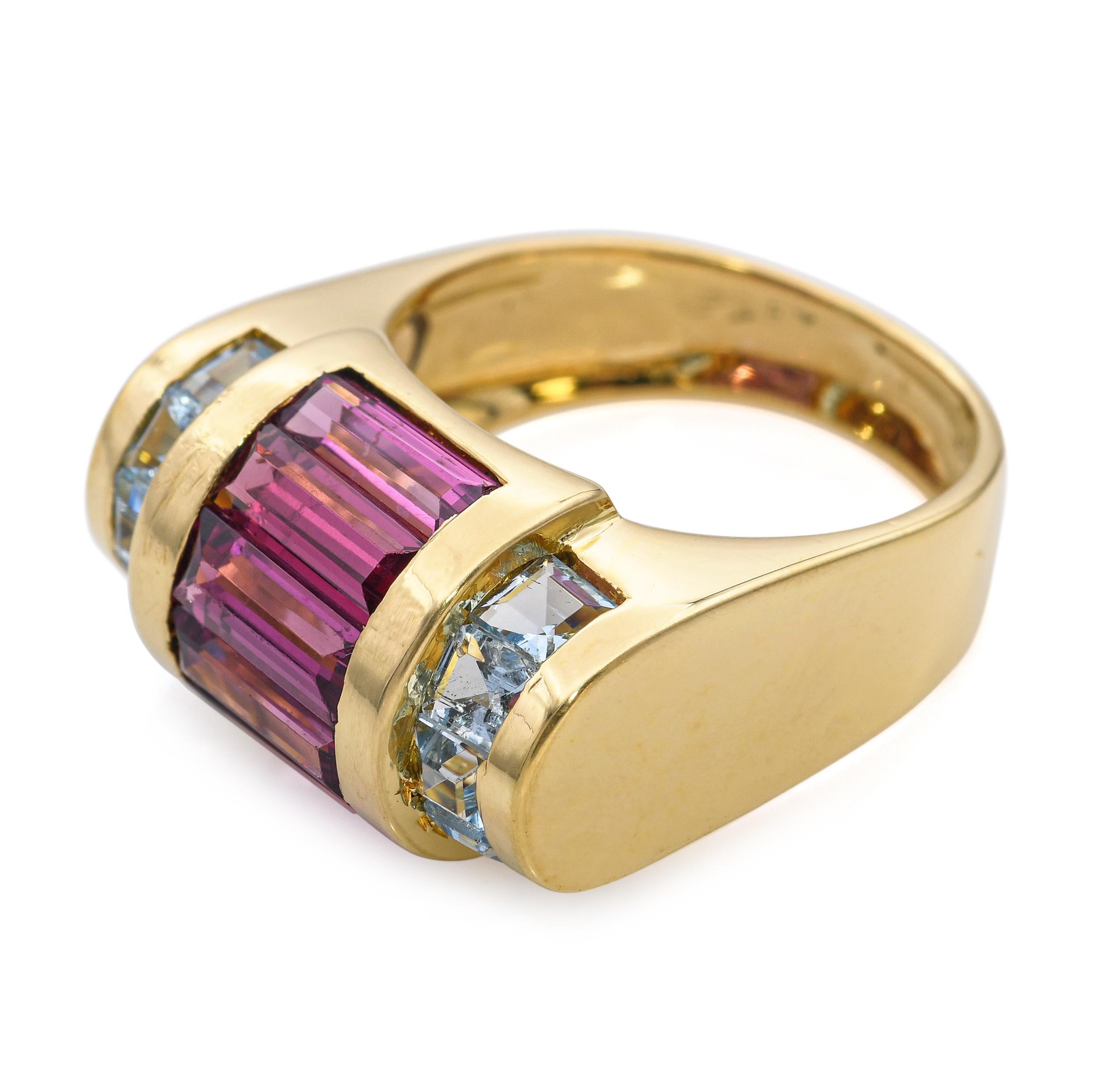 La Nouvelle Bague Bague en or jaune 18k avec tourmaline et aqua Chanel Bon état - En vente à New York, NY