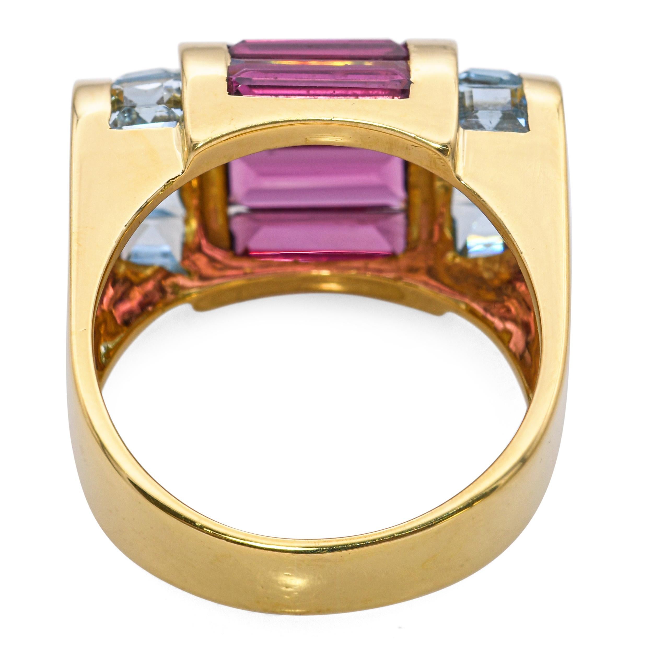 La Nouvelle Bague Bague en or jaune 18k avec tourmaline et aqua Chanel Pour femmes en vente