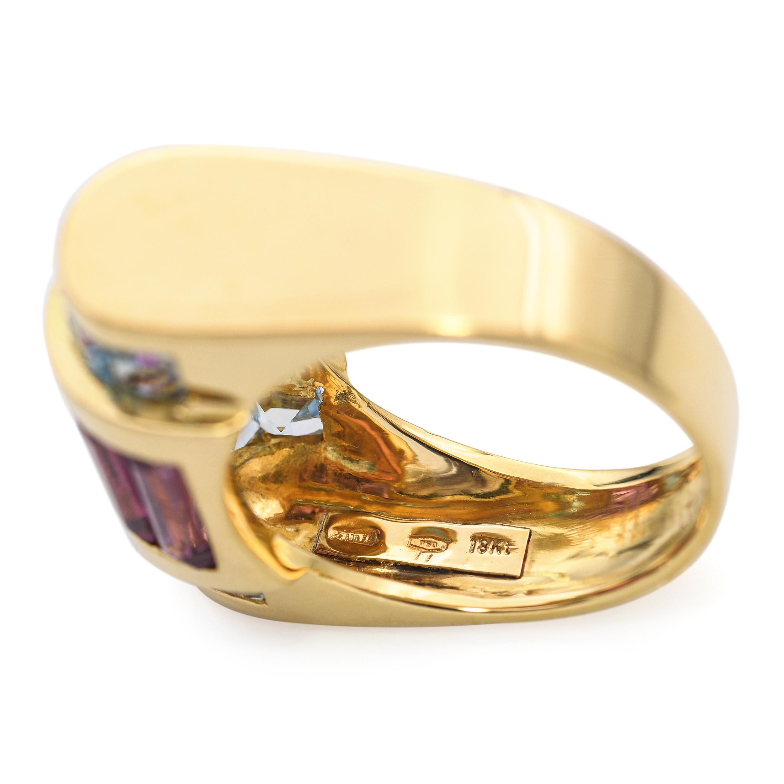 La Nouvelle Bague Bague en or jaune 18k avec tourmaline et aqua Chanel en vente 2