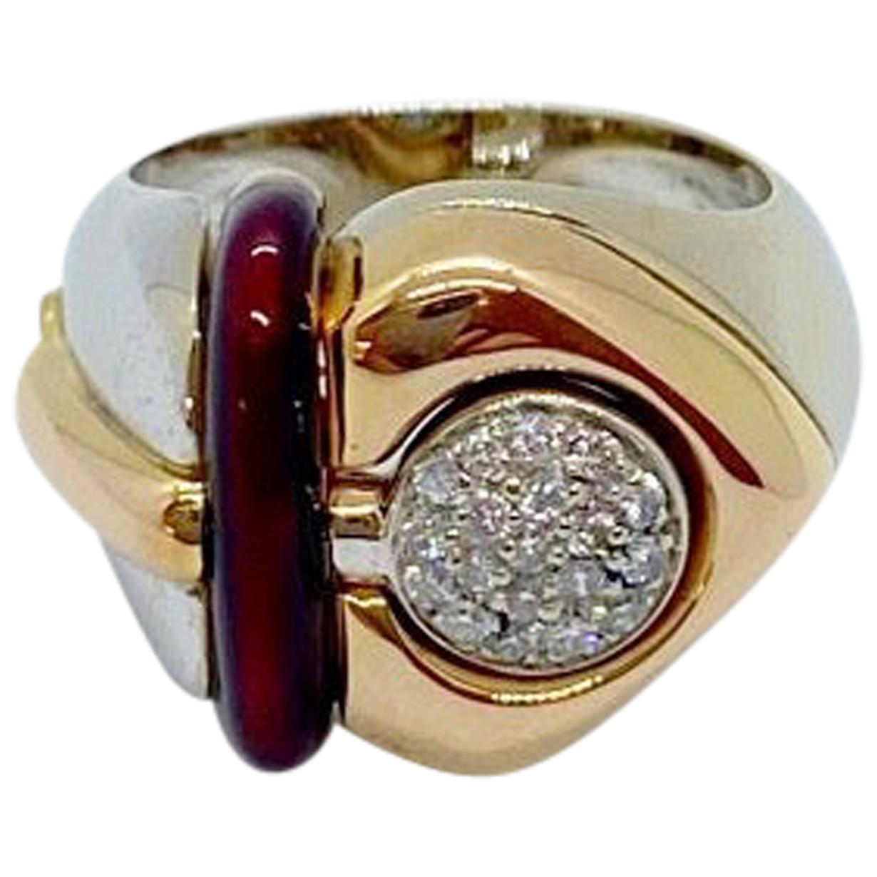 La Nouvelle Bague 18KT Rose & White Gold, Diamonds & Burgundy Enamel Heart Ring For Sale