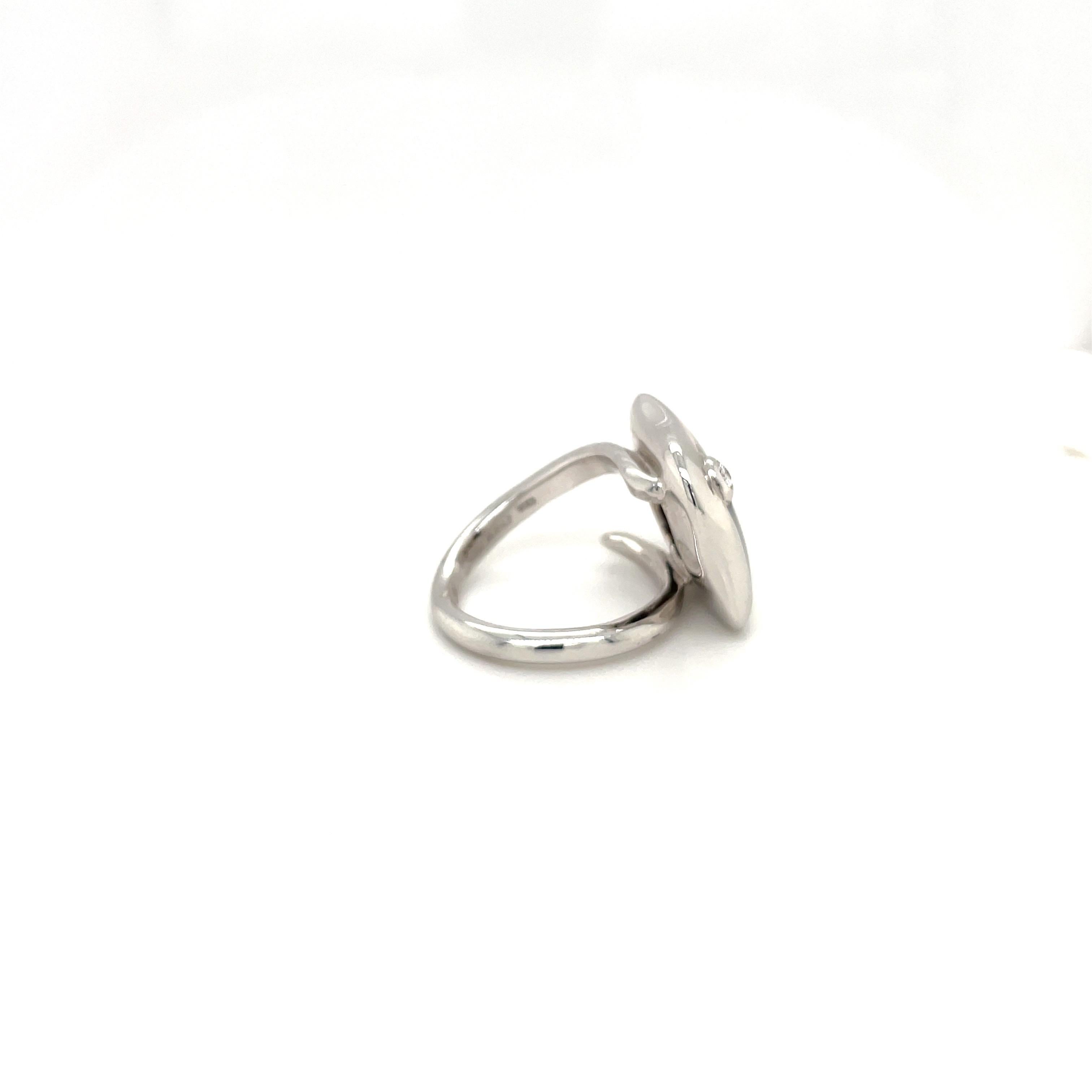 Women's or Men's La Nouvelle Bague 18kt White Gold Enamel and Diamond Fiori Ring For Sale