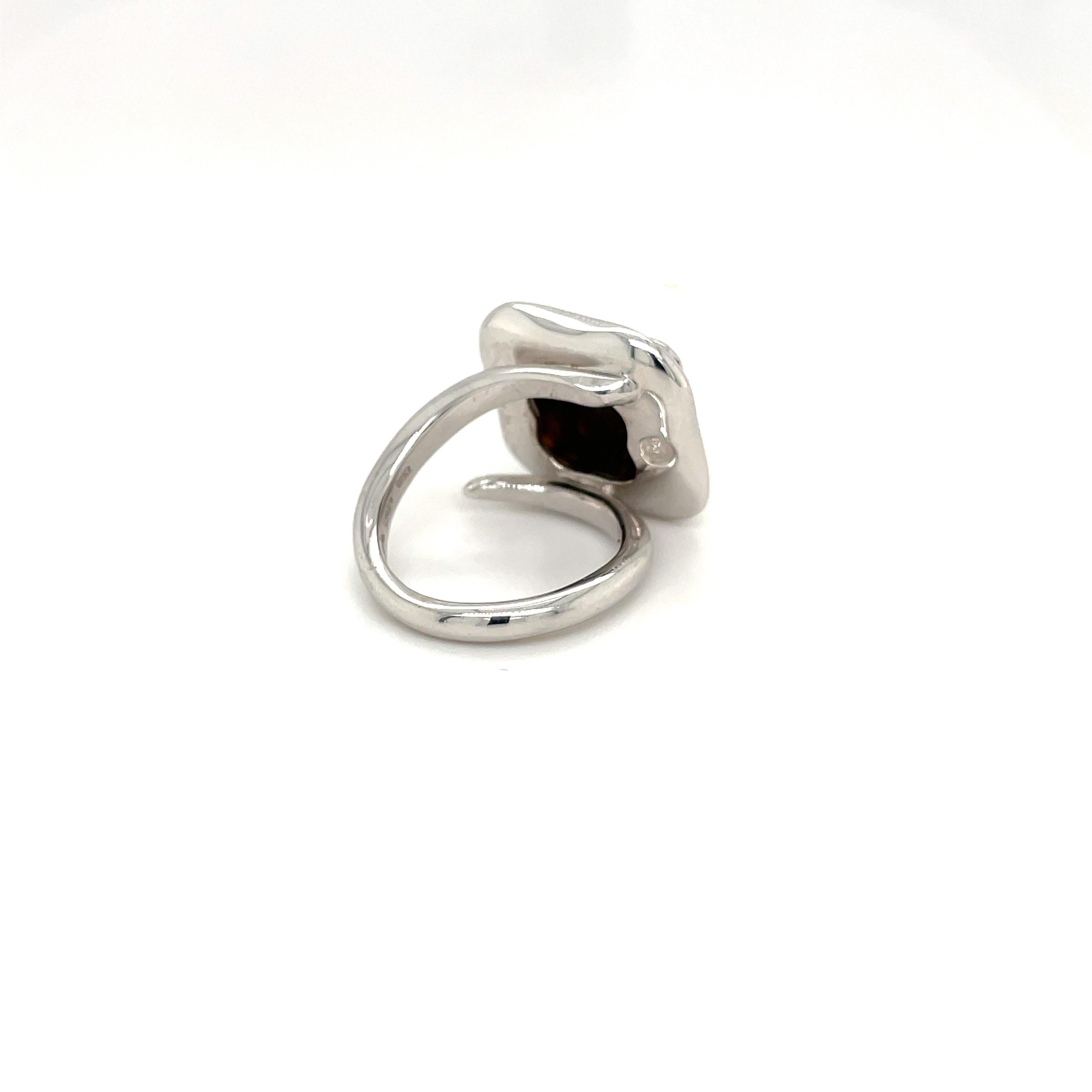 La Nouvelle Bague 18kt White Gold Enamel and Diamond Fiori Ring For Sale 1