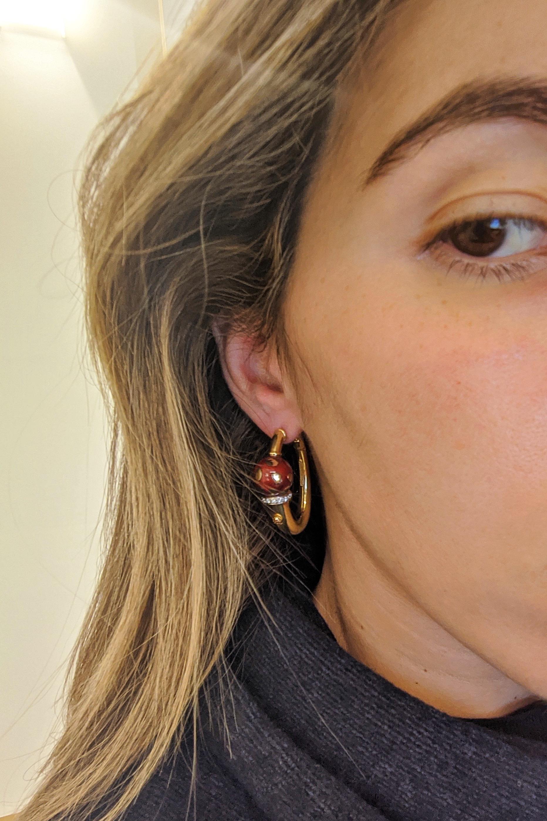 burgundy hoop earrings