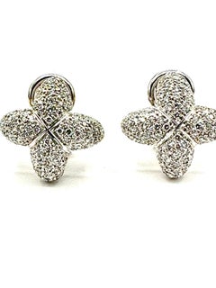 La Nouvelle Bague 3.50 Carat Pave Diamond & 18K White Gold Earrings
