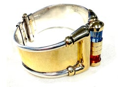 LA Nouvelle Bague Armreif mit Topas aus 18 Karat Gelbgold und Sterlingsilber