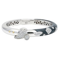 La Nouvelle Bague Diamant-Armreif aus 18 Karat Weißgold mit grauer Emaille