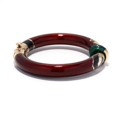 La Nouvelle Bague Enamel Bangle Bracelet, Red Green Black Enamel Bangle