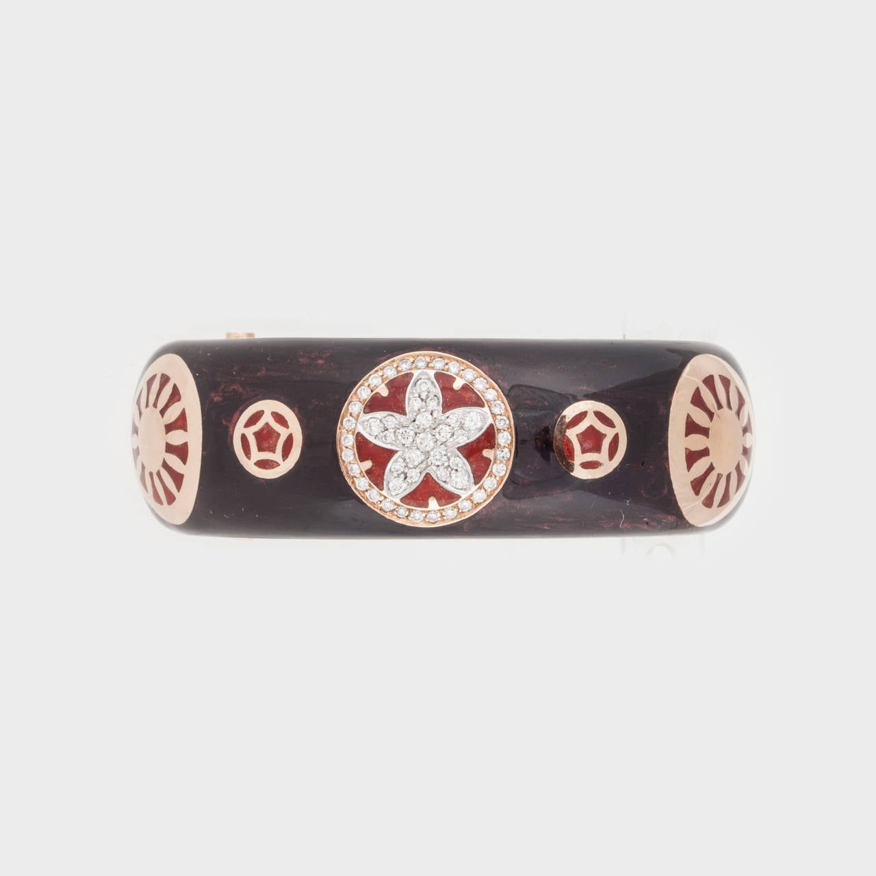 Italian made La Nouvelle Bague bangle bracelet.  It is 18K yellow and rose gold with hallmark of 