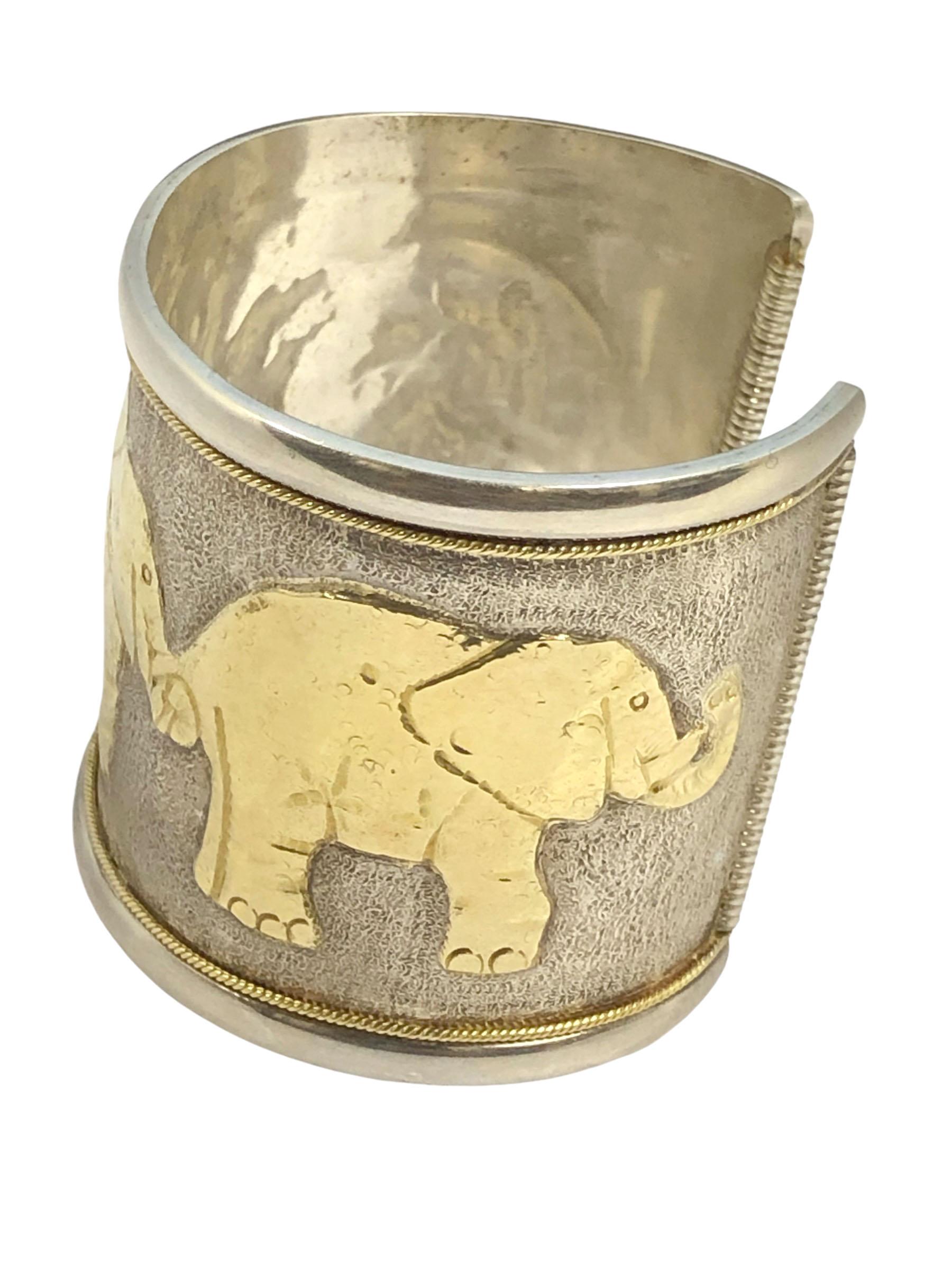 da uomo o donna Bracciale Elefante Grande La Nouvelle Bague in oro e argento in vendita