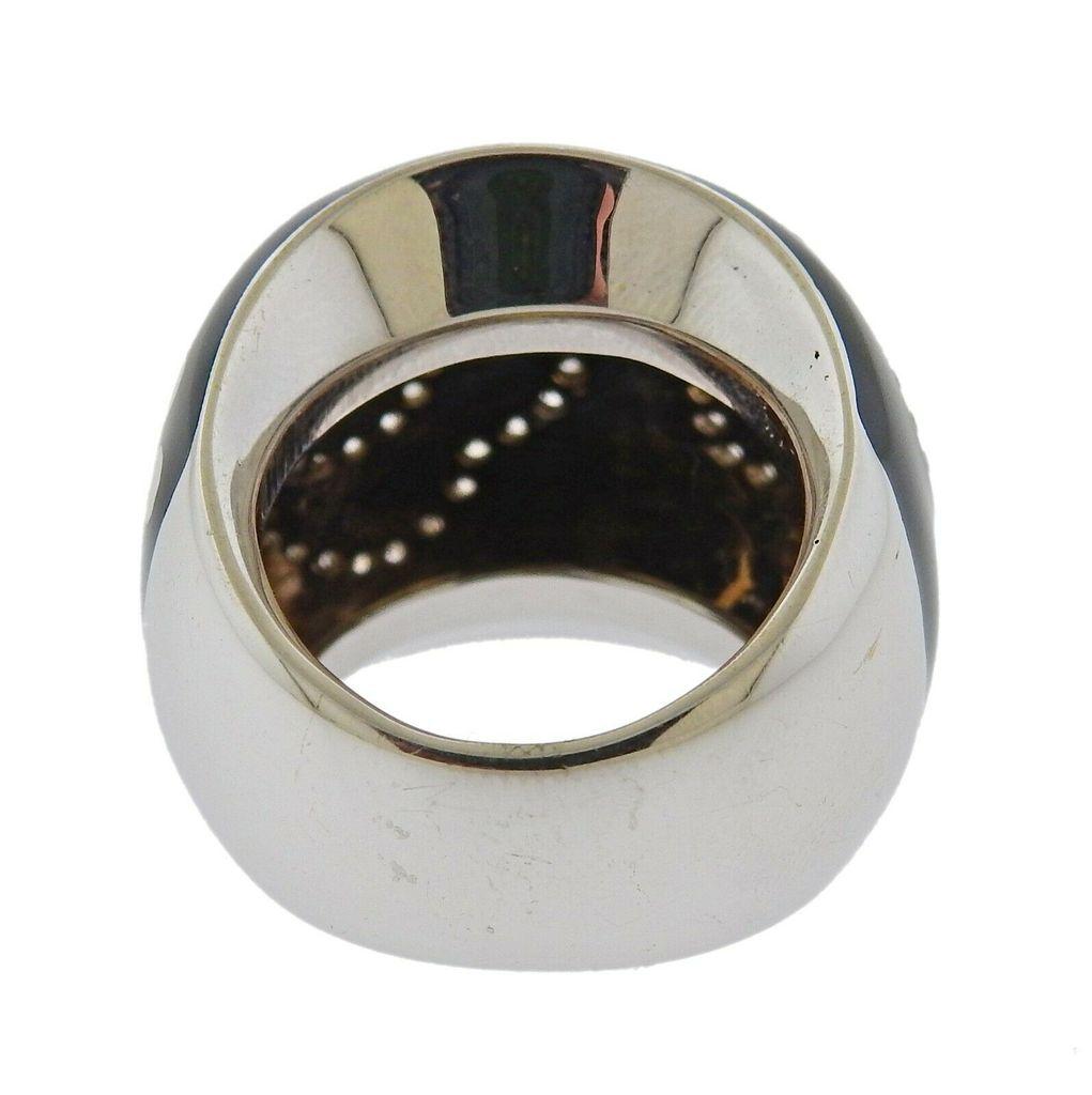Women's or Men's La Nouvelle Bague Gold Enamel Wide Ring