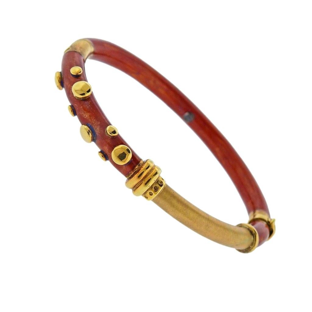 La Nouvelle Bague Gold Silver Orange Enamel Bracelet