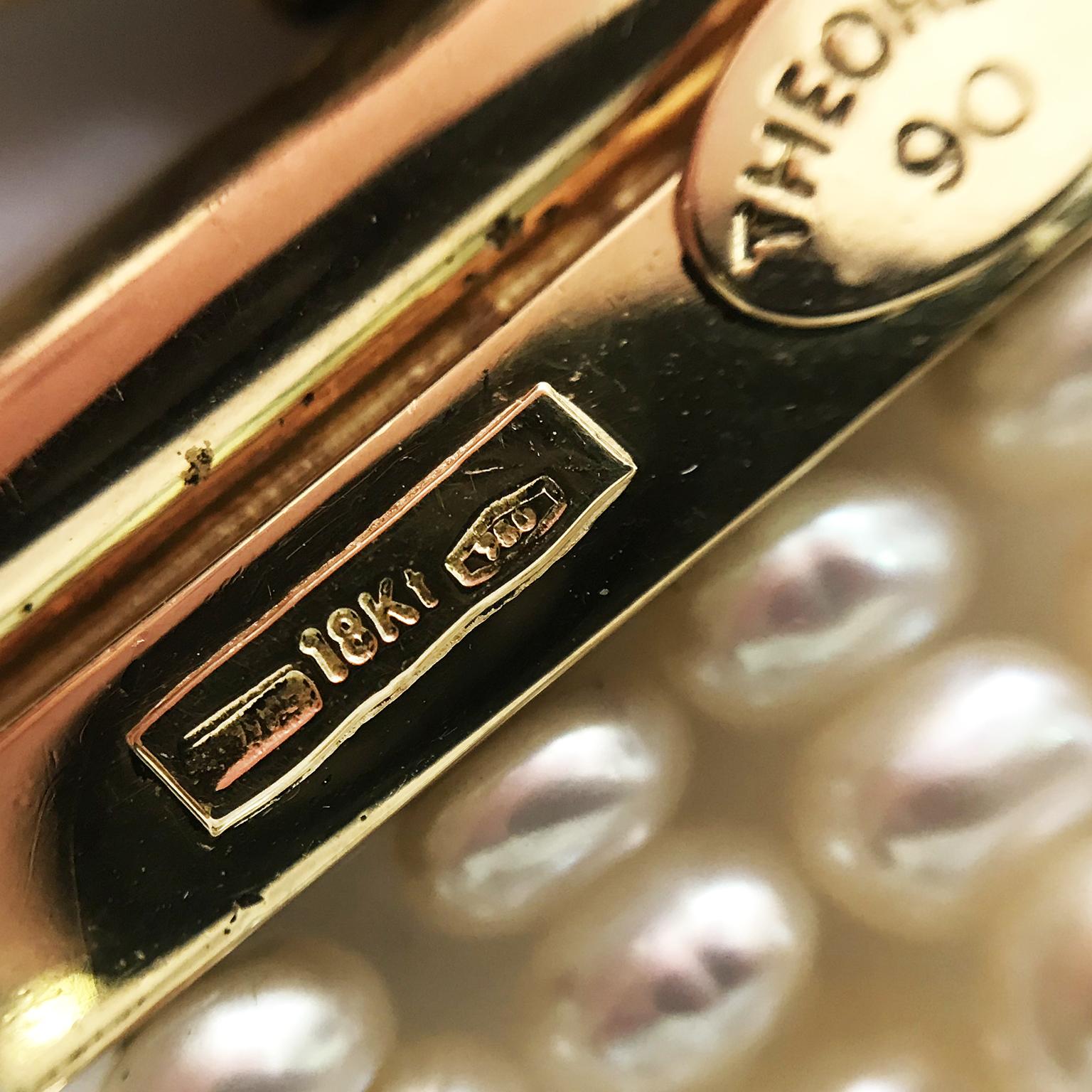 La Nouvelle Bague Necklace in Japanese Pearls 18 Karat Gold and Pink Tormaline 2