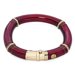 La Nouvelle Bague Rotes Emaille & 18k Gelbgold Armreif Armband