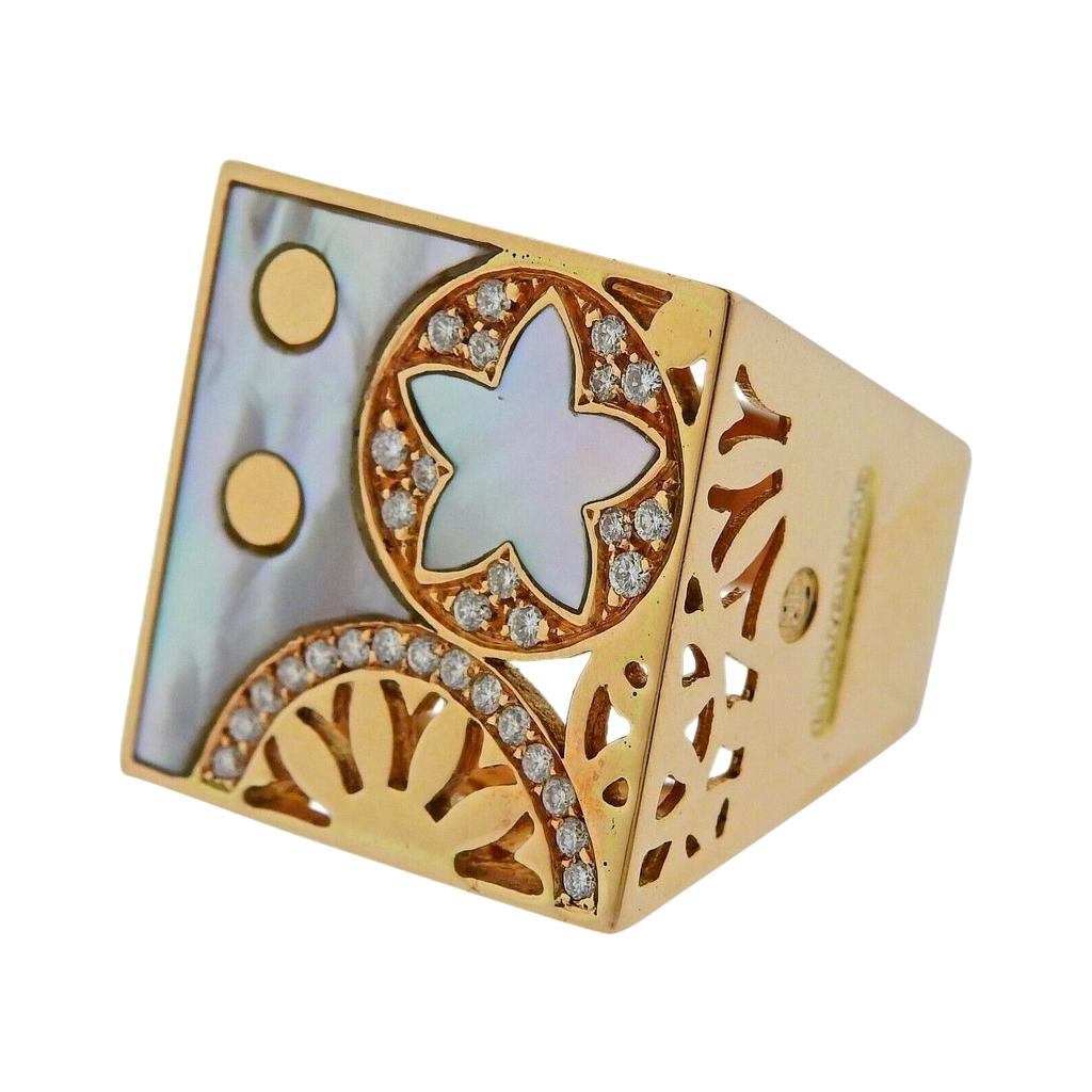 La Nouvelle Bague Rose Gold Mother of Pearl Diamond Ring