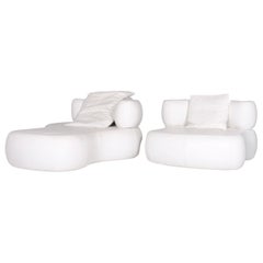 La Nuova Casa Who's Perfect Sofa Set White Genuine Leather