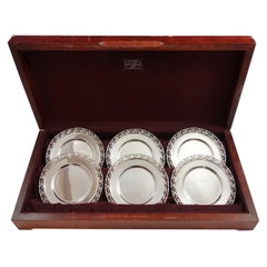 Ensemble de 6 pièces d’assiettes à dessert en argent sterling La Paglia par International n° 139-88